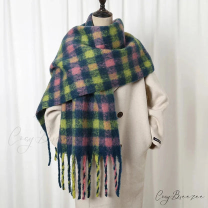 Thick Striped Cashmere Travel Shawl Scarf Color15 / 40x200cm scarf-241228