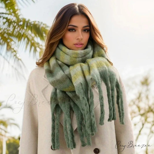 Thick Striped Cashmere Travel Shawl Scarf Color16 / 40x200cm scarf-241228