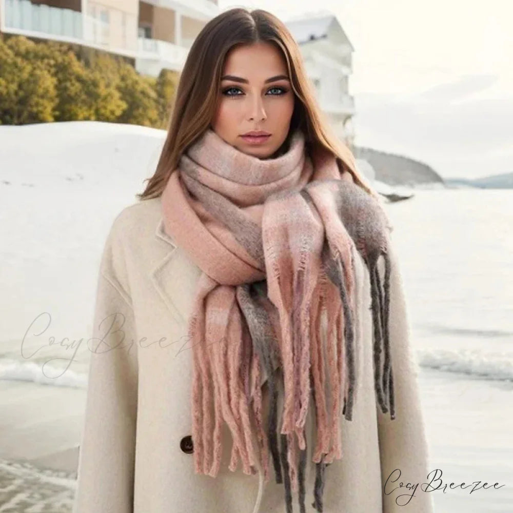 Thick Striped Cashmere Travel Shawl Scarf Color2 / 40x200cm scarf-241228