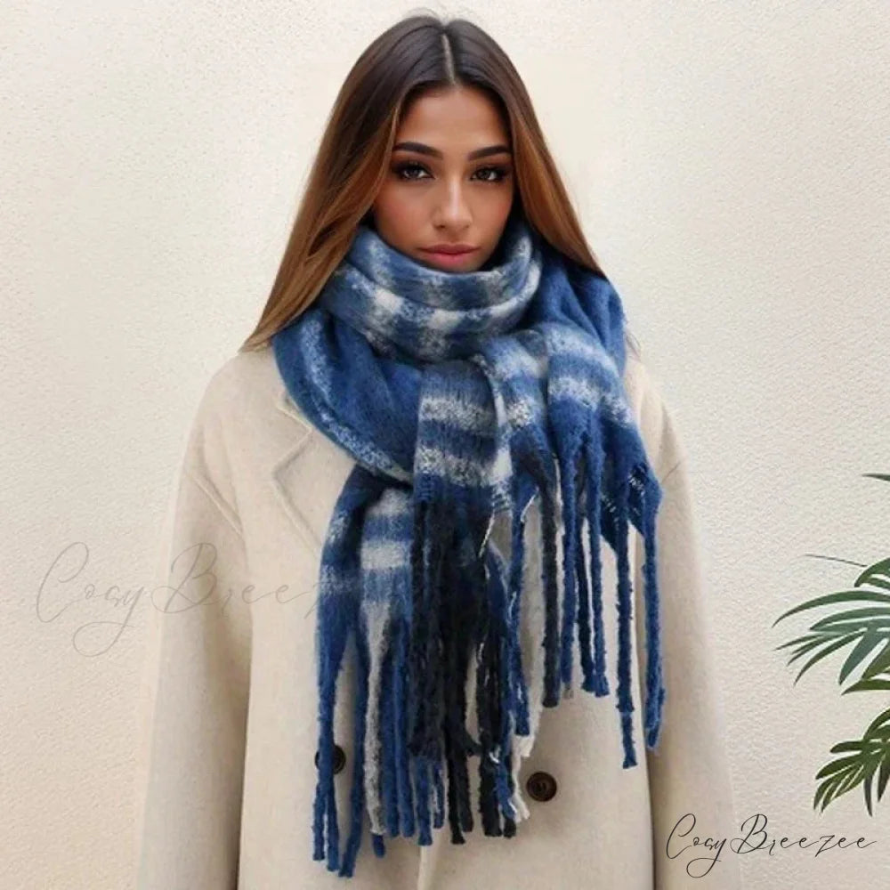 Thick Striped Cashmere Travel Shawl Scarf Color5 / 40x200cm scarf-241228