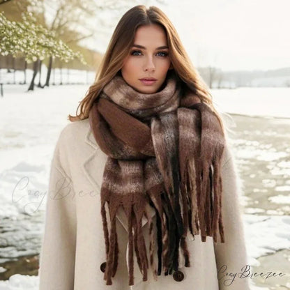 Thick Striped Cashmere Travel Shawl Scarf Color6 / 40x200cm scarf-241228