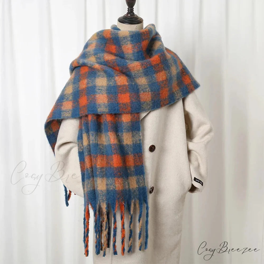 Thick Striped Cashmere Travel Shawl Scarf Color8 / 40x200cm scarf-241228