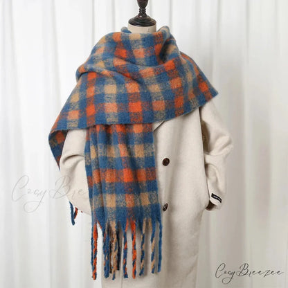 Thick Striped Cashmere Travel Shawl Scarf Color8 / 40x200cm scarf-241228