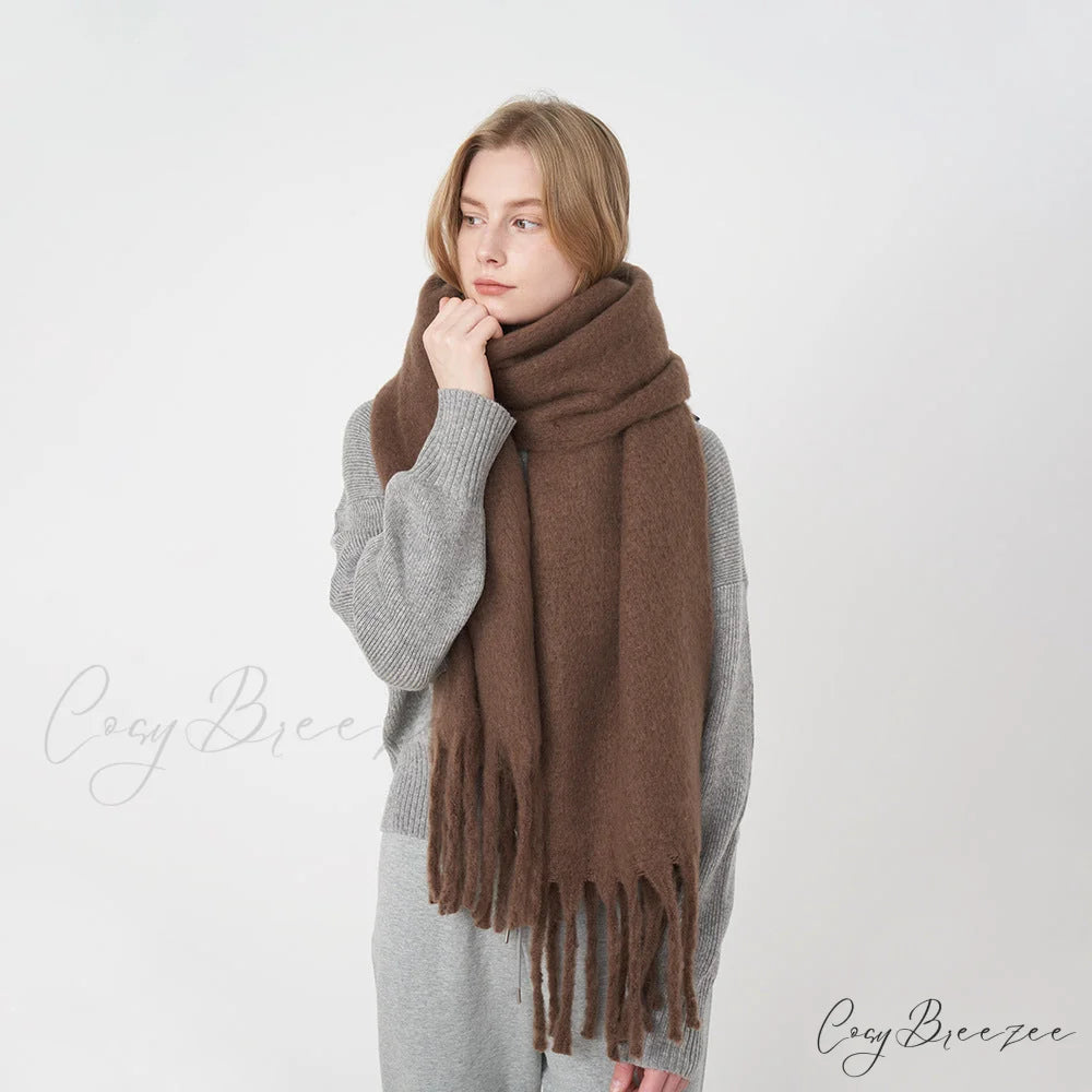 Thick Warm Soft Chunky Cozy Elegant Stylish Classic Long Scarf Purple Awn