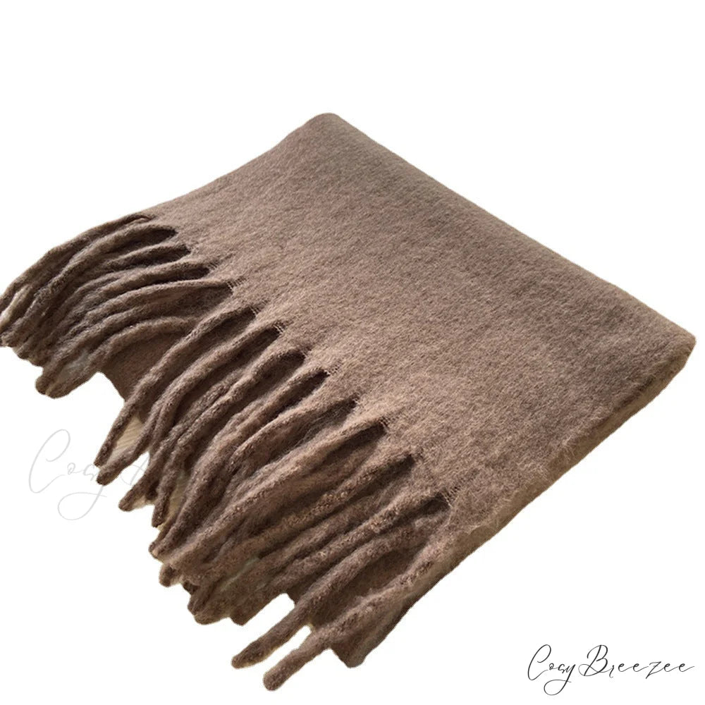 Thick Warm Soft Chunky Cozy Elegant Stylish Classic Long Scarf Purple Awn