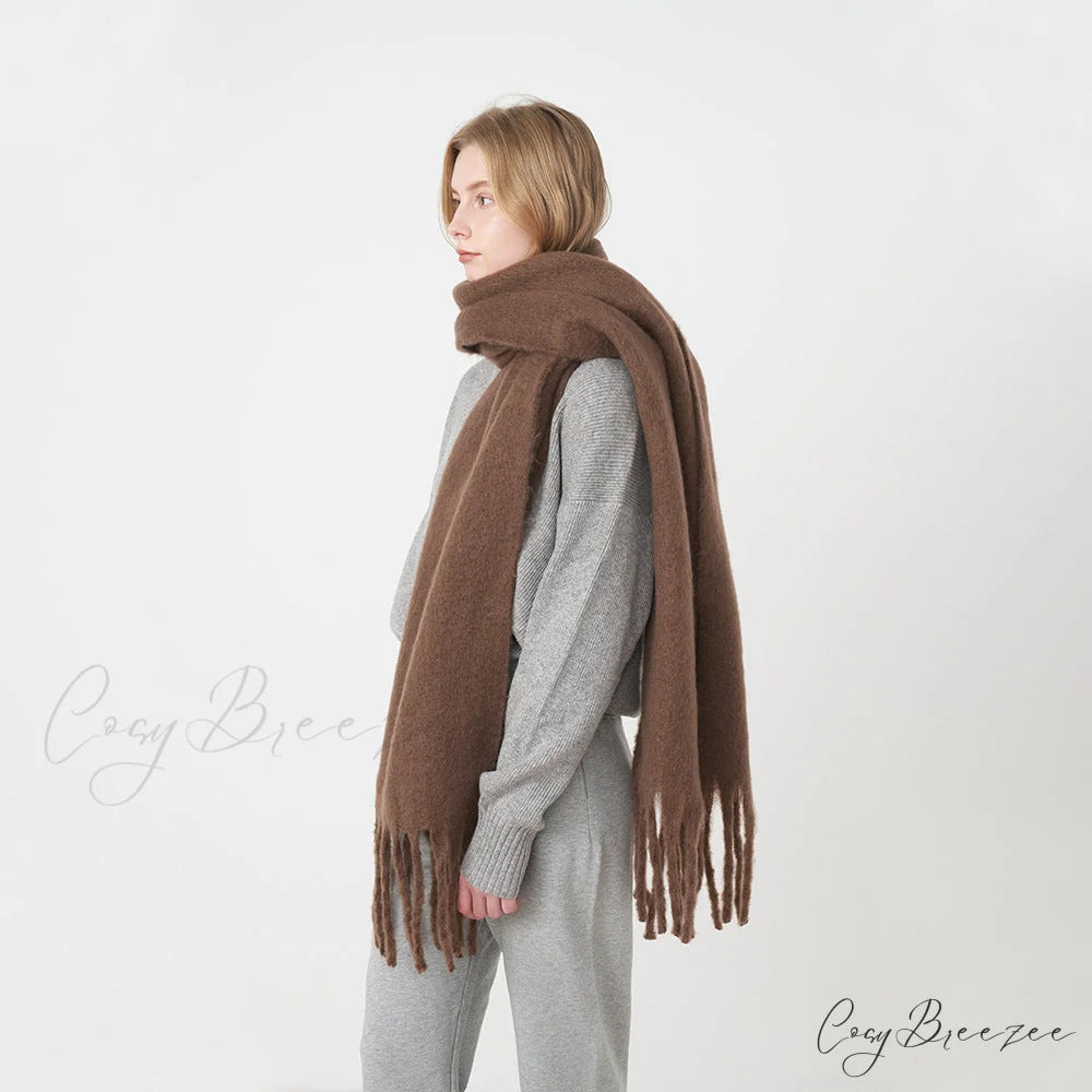 Thick Warm Soft Chunky Cozy Elegant Stylish Classic Long Scarf Purple Awn