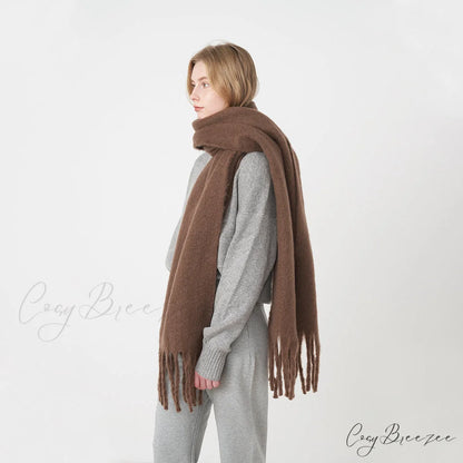Thick Warm Soft Chunky Cozy Elegant Stylish Classic Long Scarf Purple Awn