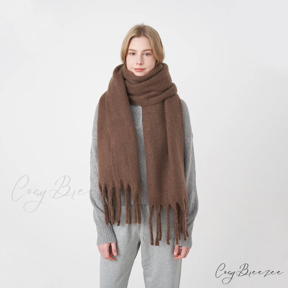 Thick Warm Soft Chunky Cozy Elegant Stylish Classic Long Scarf Purple Awn