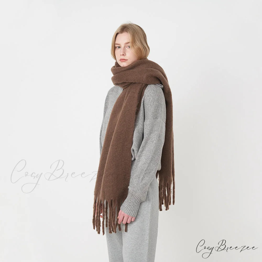 Thick Warm Soft Chunky Cozy Elegant Stylish Classic Long Scarf Purple Awn