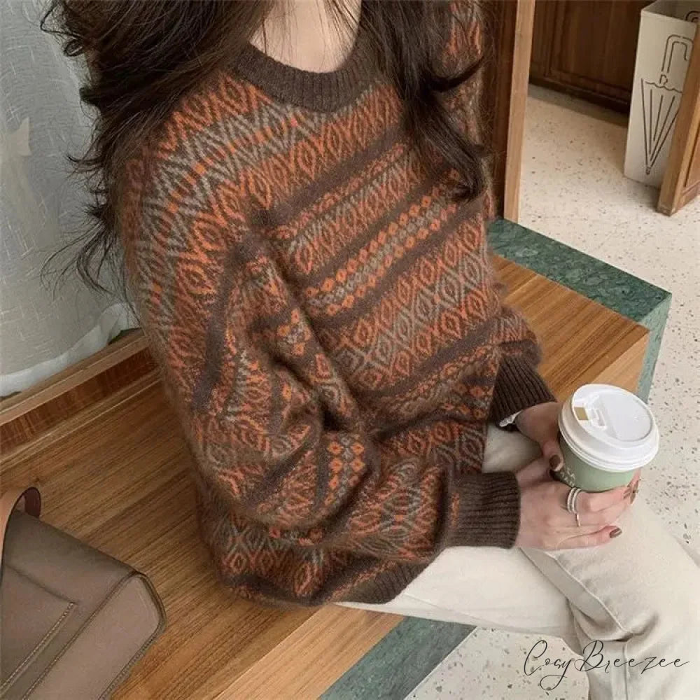 Thickened Wide Soft Retro Style Sweater swraters-241228