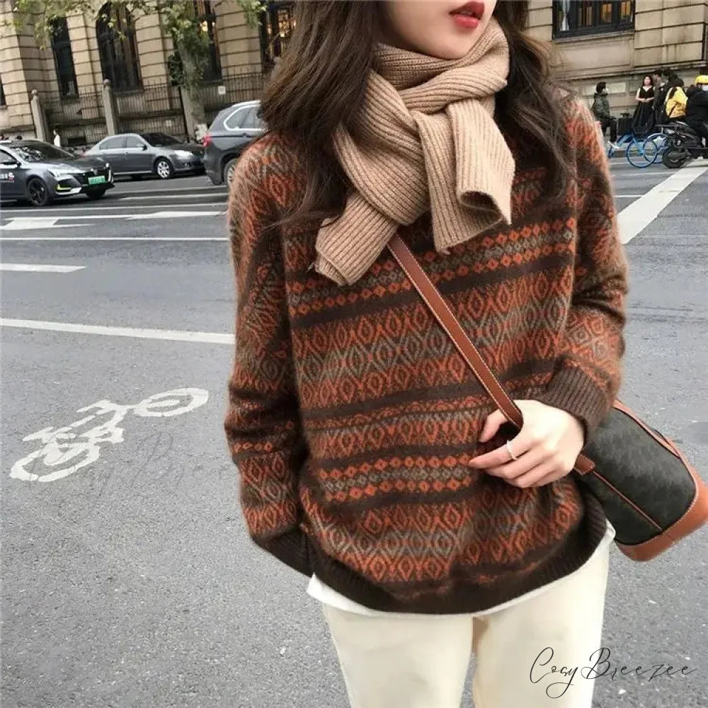 Thickened Wide Soft Retro Style Sweater swraters-241228
