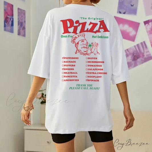 Throwback Fun Pizza Tee WHITE / S t-shirt-250223