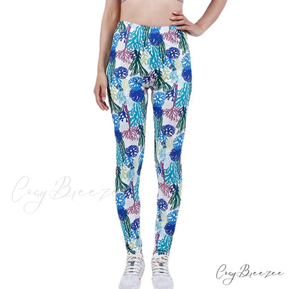 Tie Dye Printing Bottom Fitness Pants Sexy Trousers Hollow Floral / S