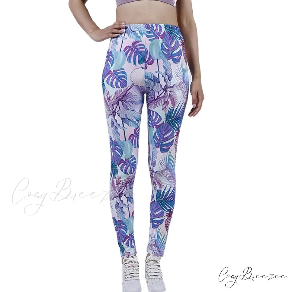 Tie Dye Printing Bottom Fitness Pants Sexy Trousers Pineapple Leaf / S