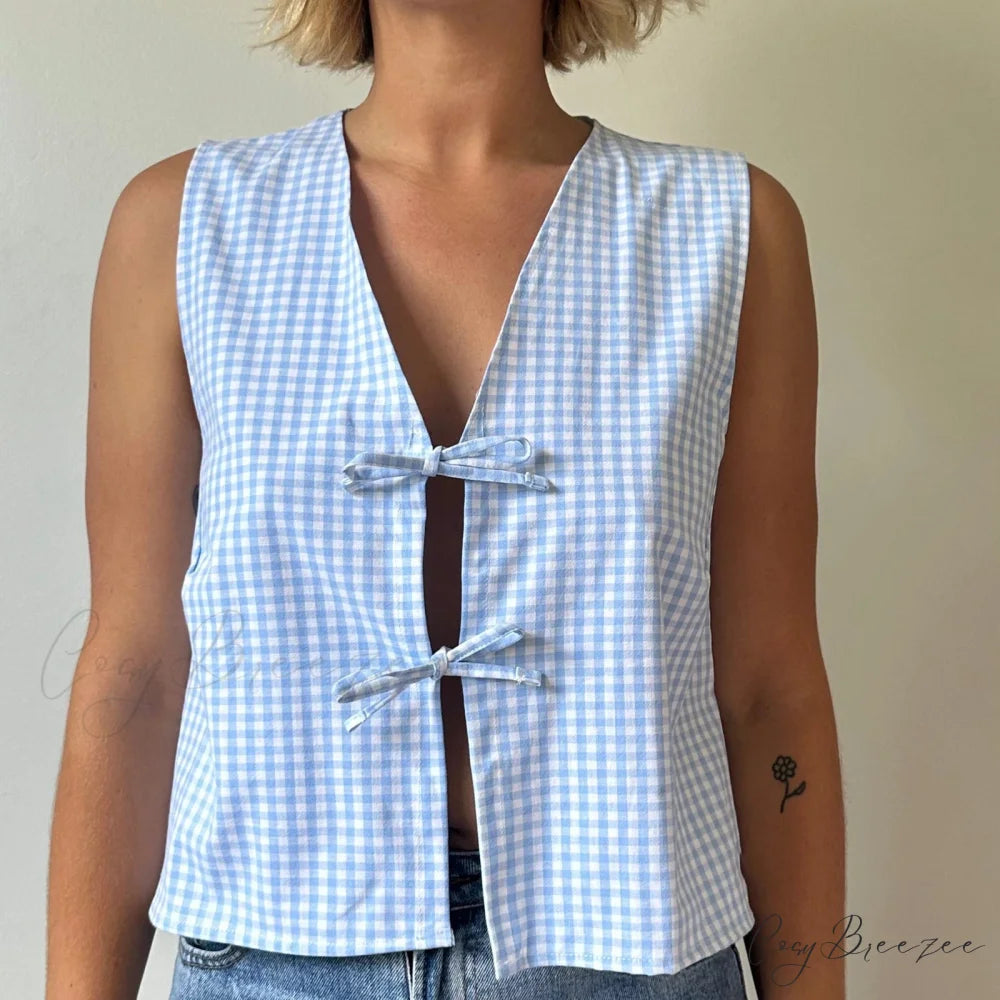 Tie-Front Lace Camis Crop Top blue2 / S croptop-250223
