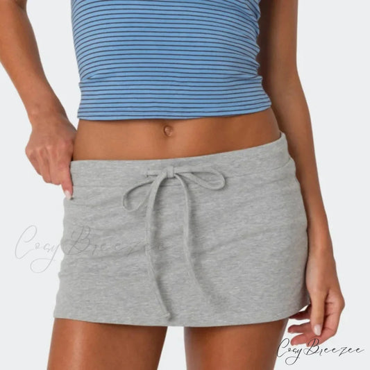 Tie Waist Side Slit Fitted Skirt skirts-250223