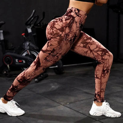 Tights High Waist Trousers Workout Sports Clothes Coffee Brown / XS