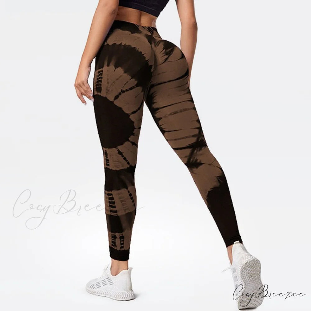 Tights High Waist Trousers Workout Sports Clothes Deep Coffee / XS