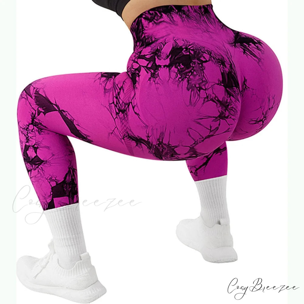 Tights High Waist Trousers Workout Sports Clothes Purple Red / XS