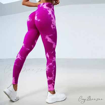 Tights High Waist Trousers Workout Sports Clothes Rosy Purple / XS