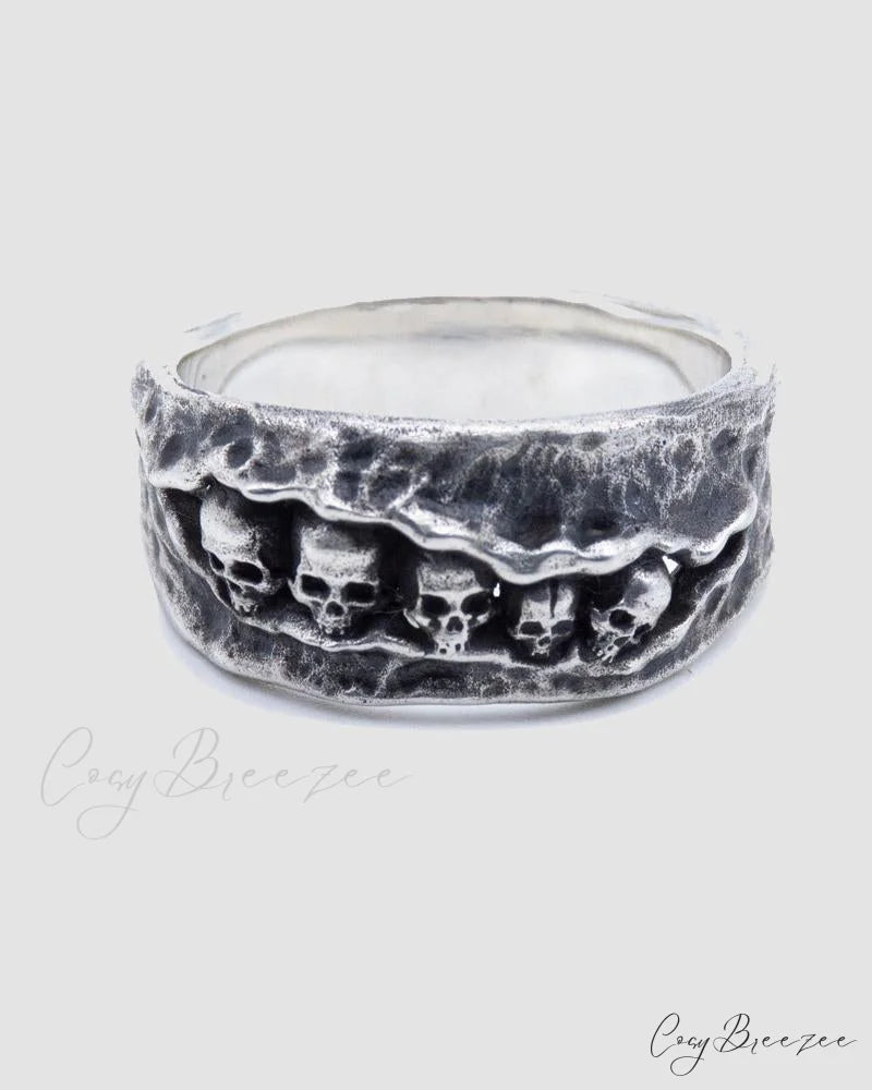 Tombs Skullcrypt Ring Silver / Adjustable Size