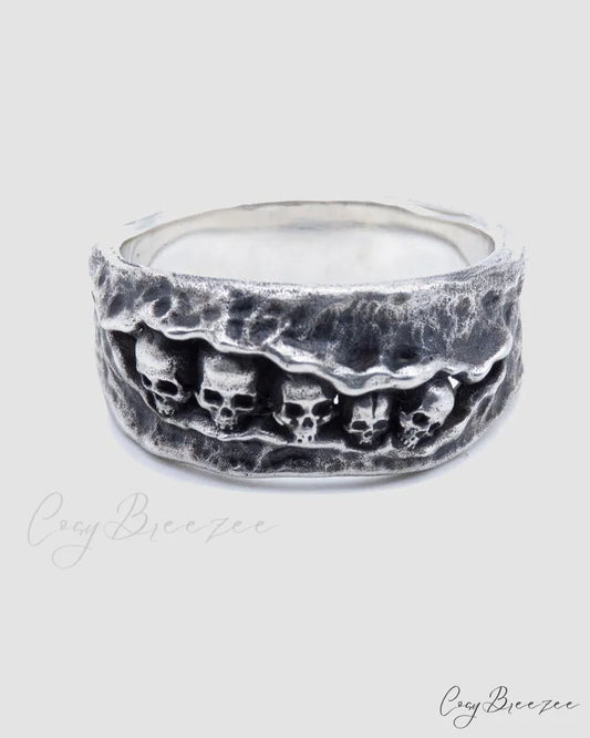 Tombs Skullcrypt Ring Silver / Adjustable Size