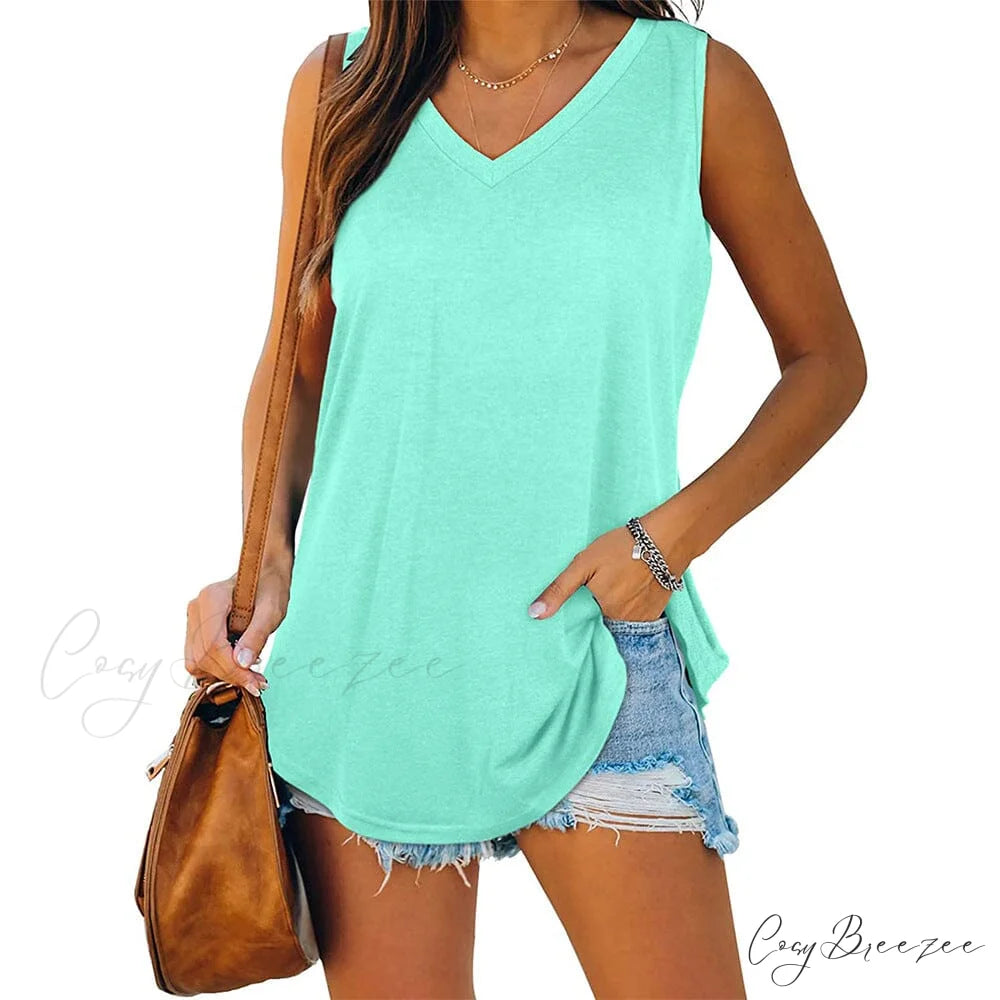 Top Neck for Tank V Women Aqua / S