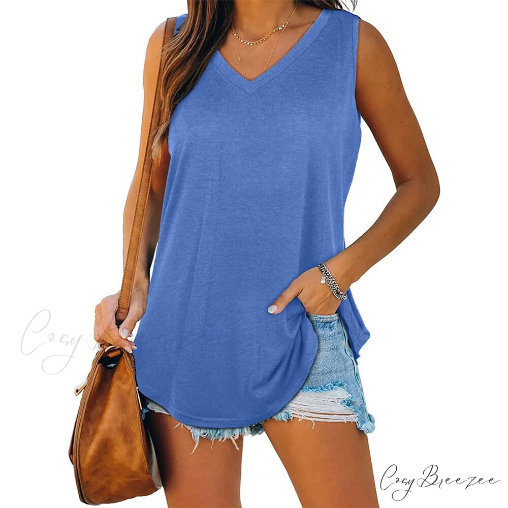 Top Neck for Tank V Women Blue / S