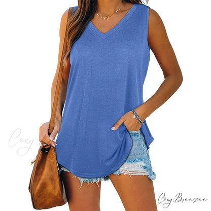 Top Neck for Tank V Women Blue / S
