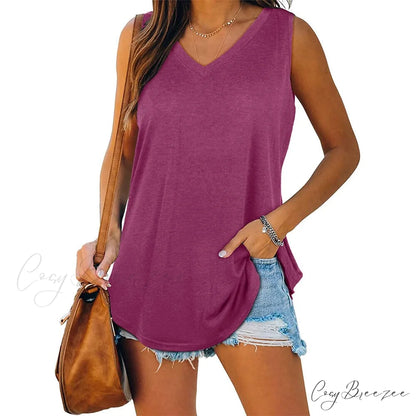 Top Neck for Tank V Women Purple / S