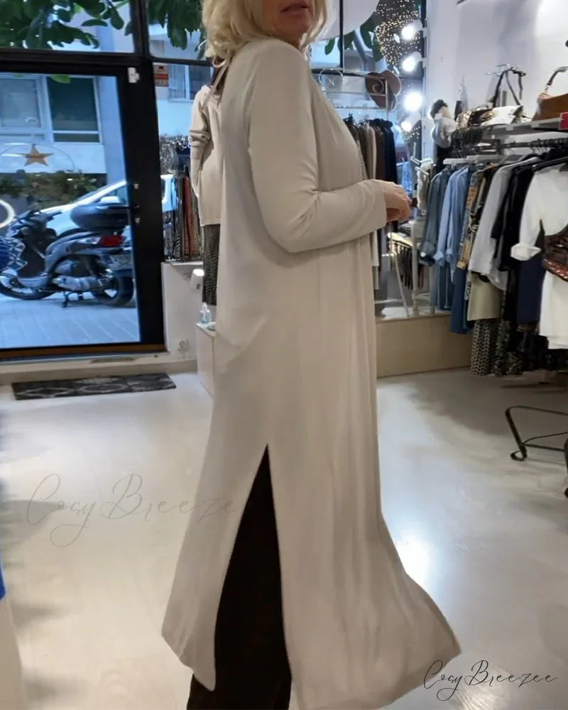 Top Set Cardigan Solid Two-Piece in Color
