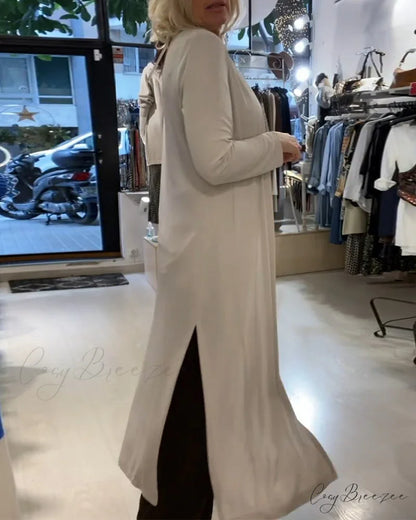 Top Set Cardigan Solid Two-Piece in Color