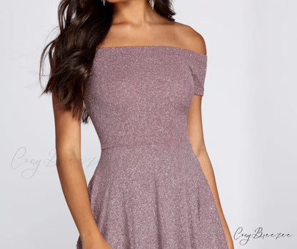 Total Twirl Stylish Glitter Skater Dress