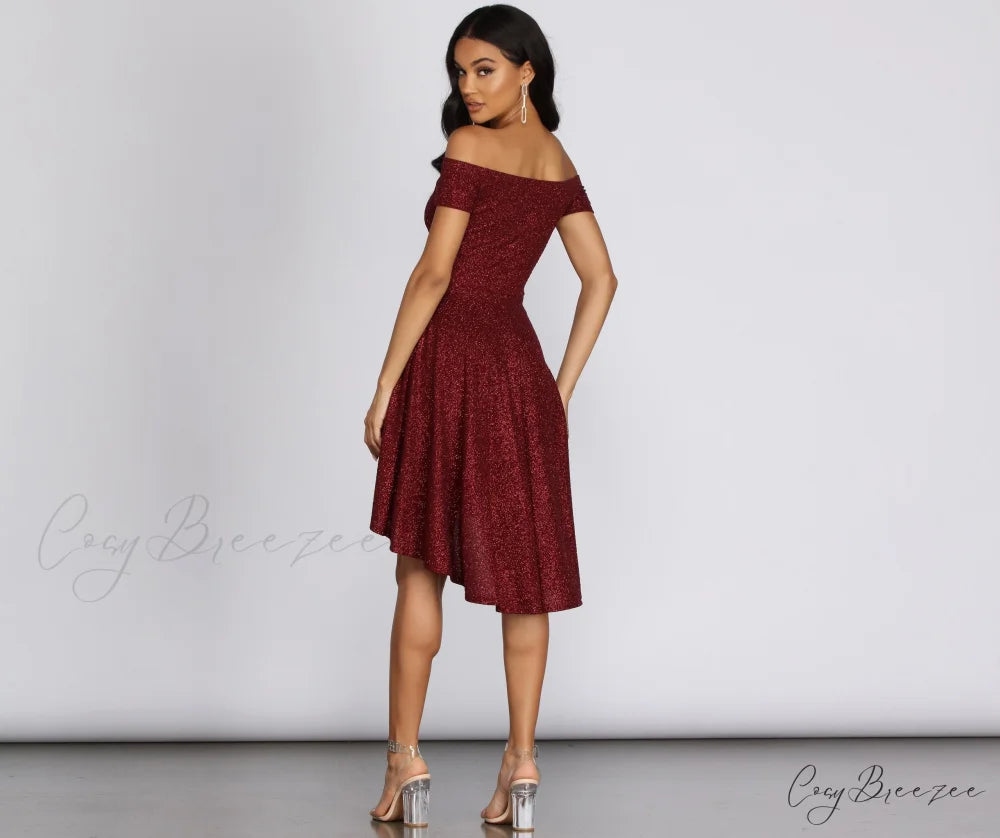 Total Twirl Stylish Glitter Skater Dress