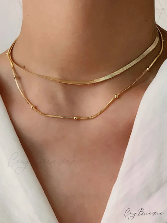 Tranquility Double Graceful Layers Necklace Gold / One Size