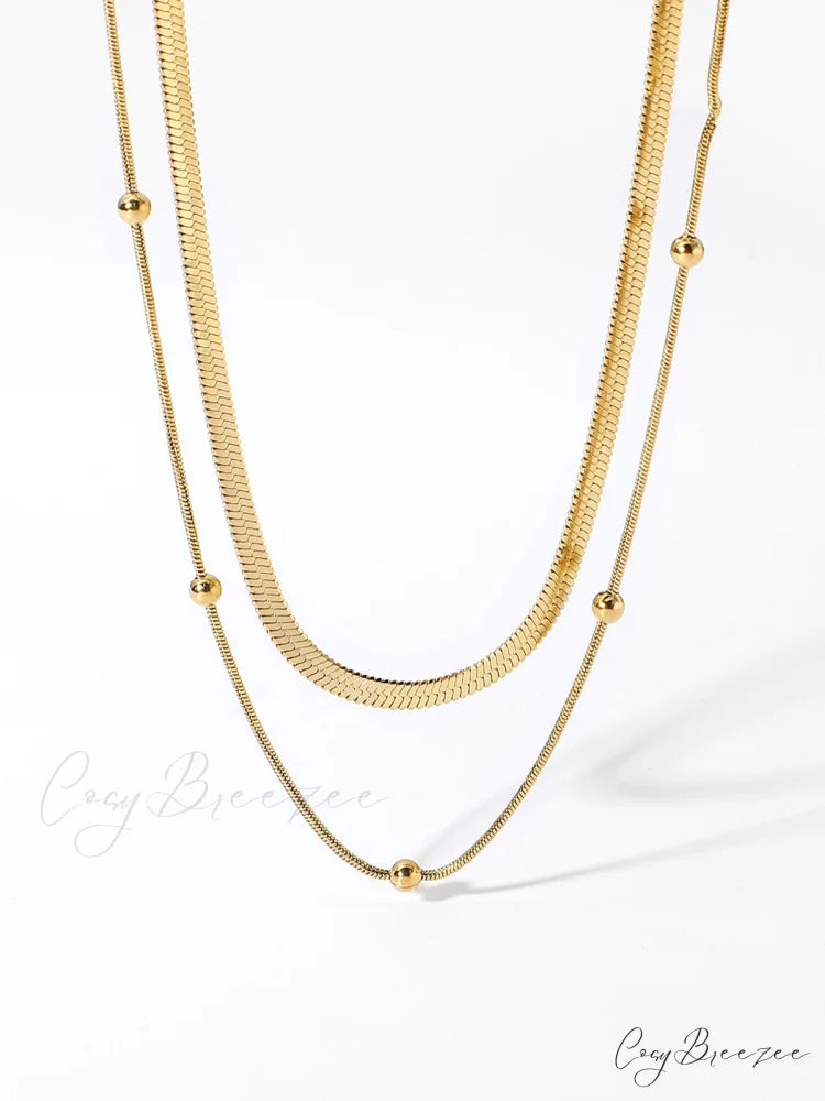 Tranquility Double Graceful Layers Necklace Gold / One Size
