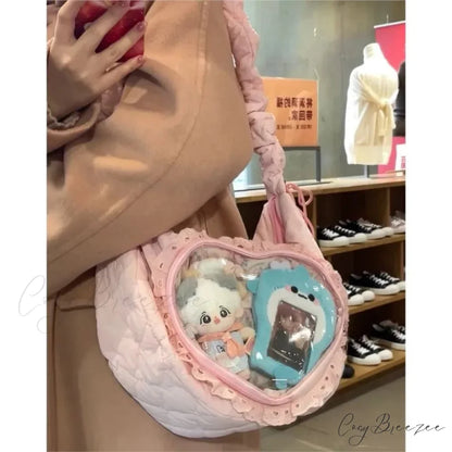 Transparent Heart Ita Casual Crossbody Bag crossbody-250126