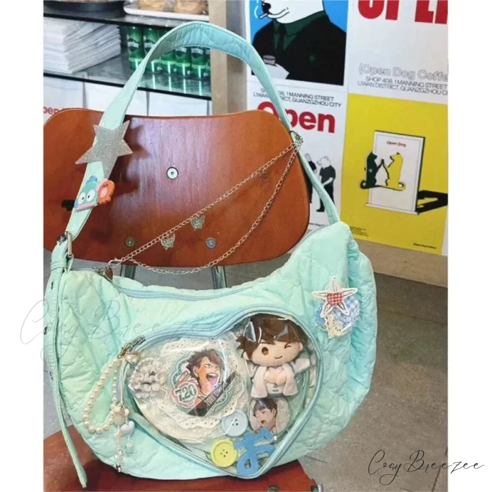 Transparent Heart Ita Casual Crossbody Bag crossbody-250126