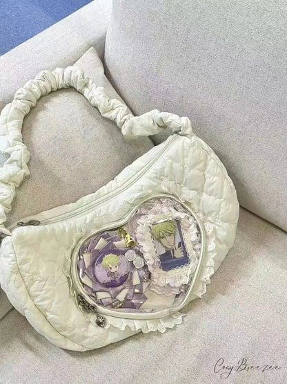 Transparent Heart Ita Casual Crossbody Bag WHITE crossbody-250126
