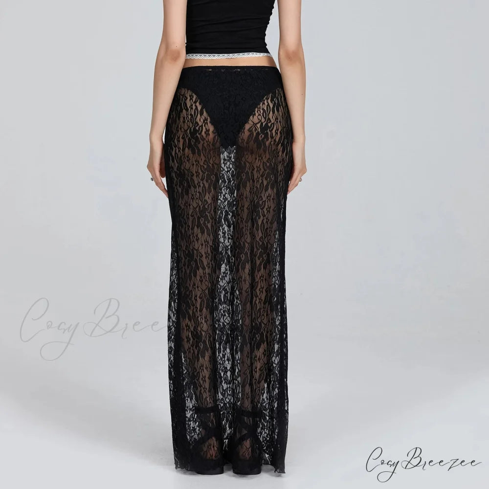 Transparent Slim Fit Skirt skirts-250223