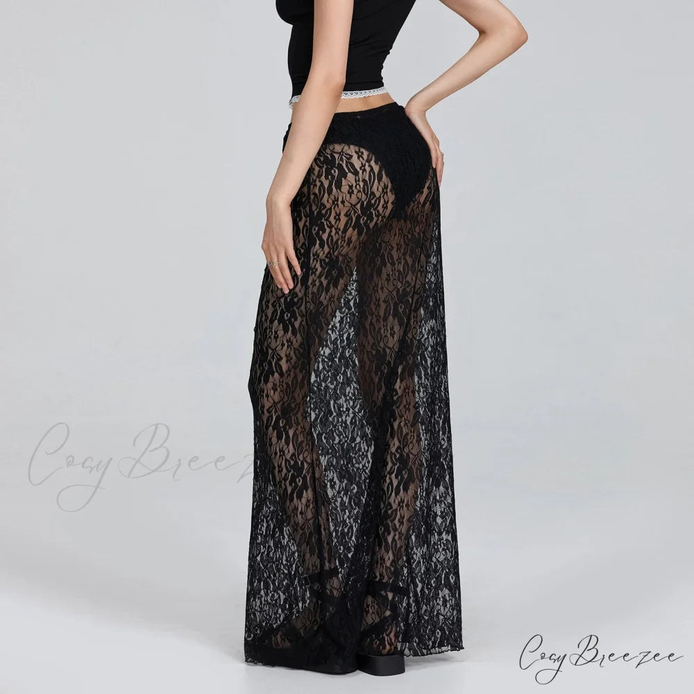 Transparent Slim Fit Skirt skirts-250223