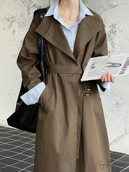 Trench Coat Big Lapel Loose Coat overcoats-241228