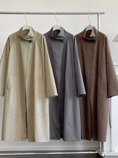 Trench Coat Big Lapel Loose Coat overcoats-241228