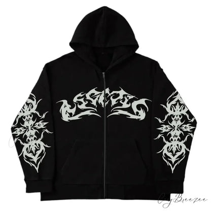 Trendy Brand Printed Hoodie black / S hoodies-241228