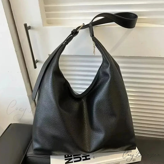 Trendy Leather Tote Bag shoulder-250126