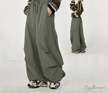 Trendy Loose Workwear Cargo Pants Green / S (35-45KG) pants-241228