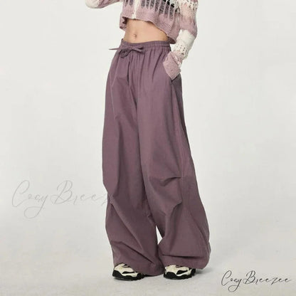 Trendy Loose Workwear Cargo Pants PURPLE / S (35-45KG) pants-241228