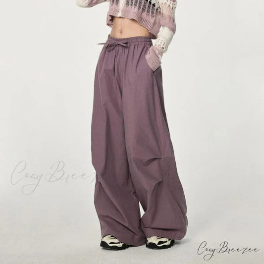 Trendy Loose Workwear Cargo Pants PURPLE / S (35-45KG) pants-241228