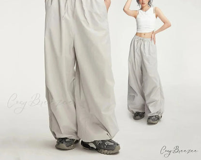 Trendy Loose Workwear Cargo Pants WHITE / S (35-45KG) pants-241228