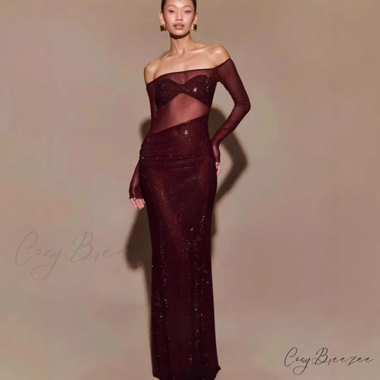 Trendy One-Shoulder Crystal Fitted Formal Dress gray / XS promdress-250223